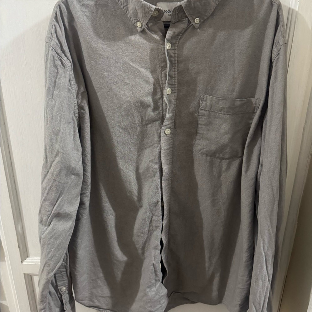 Goodfellow & Co Men's Casual Gray Button-Down Shirt